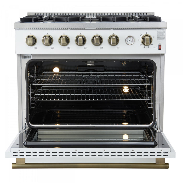 Cuisiniere a gaz Marco 36 pouces blanche, 4,32 pi³ – FFSGS6277-36WHT