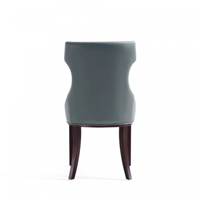 Chaise de salle a manger traditionnelle en bois Reine avec revetement en tissu gris - Lot de 4