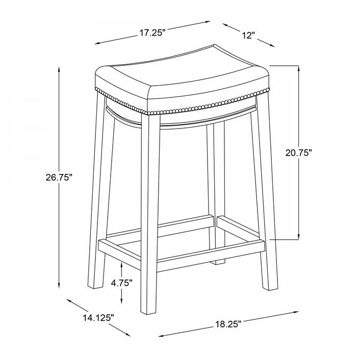 Tabouret Claridge de hauteur comptoir en similicuir et sans dossier - cognac