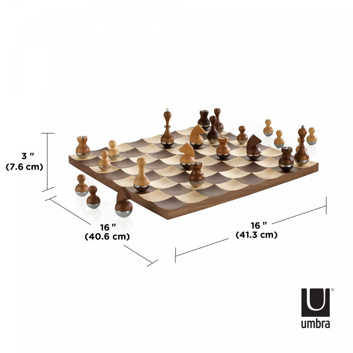 Échiquier Wobble de Umbra en noyer
