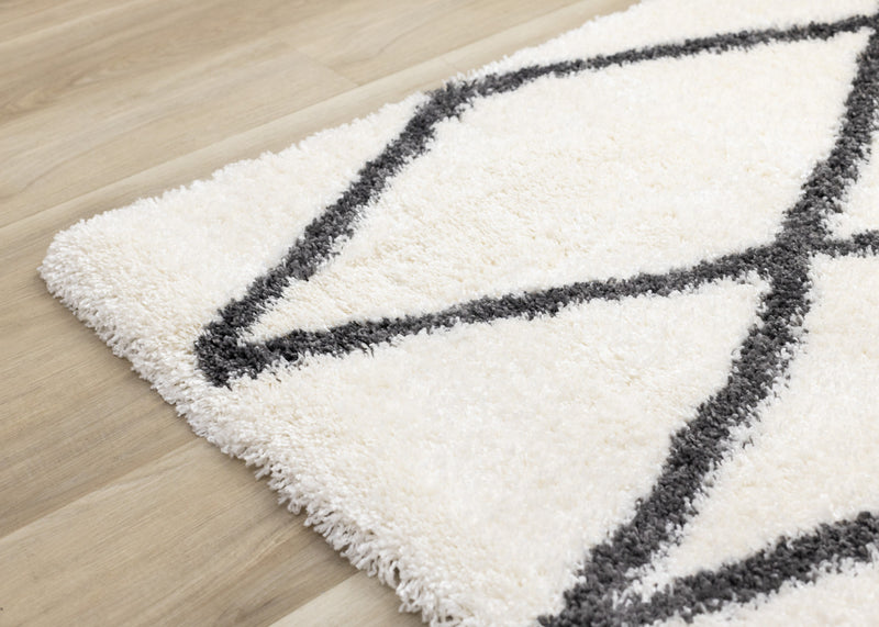 Tapis Fairmont treillis blanc gris, 5'3\" x 7'7\"