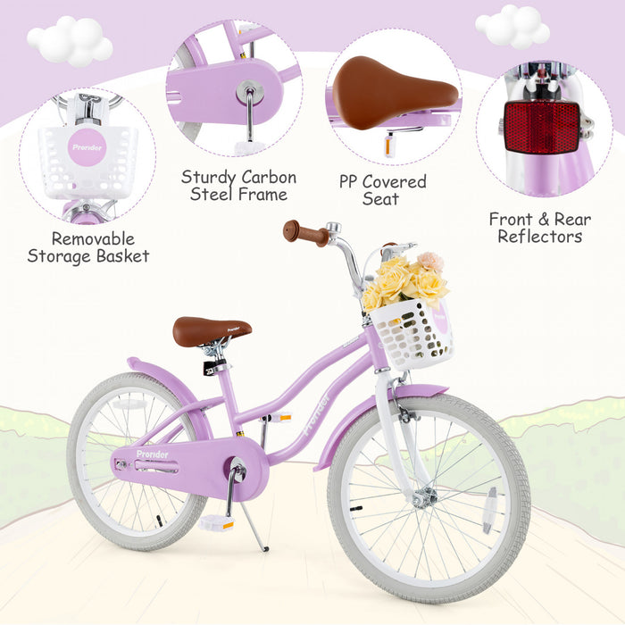 Prorider 20\" Velo Pour Enfants Avec Guidon Reglable En Hauteur Et Frein A Main Du Siege Et Frein De Montagne Violet