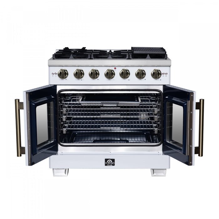 Cuisiniere a gaz blanche Capriasca 36 pouces, 5,36 pi³ – FFSGS6460-36WHT