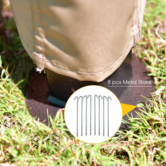 Costway 2-tier 10’x10’ Gazebo Abri Auvent Tente Patio Jardin Structure Sans Vis Brun