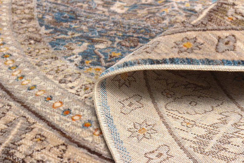 Tapis Traditionnel Gianna 5'0\" x 5'0\" en Bleu