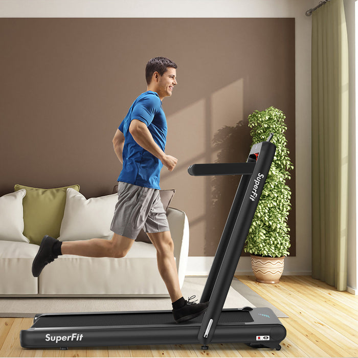 Tapis De Course Pliant 2 En 1 16km/h Superfit – Avec Bluetooth Et Controle Via App