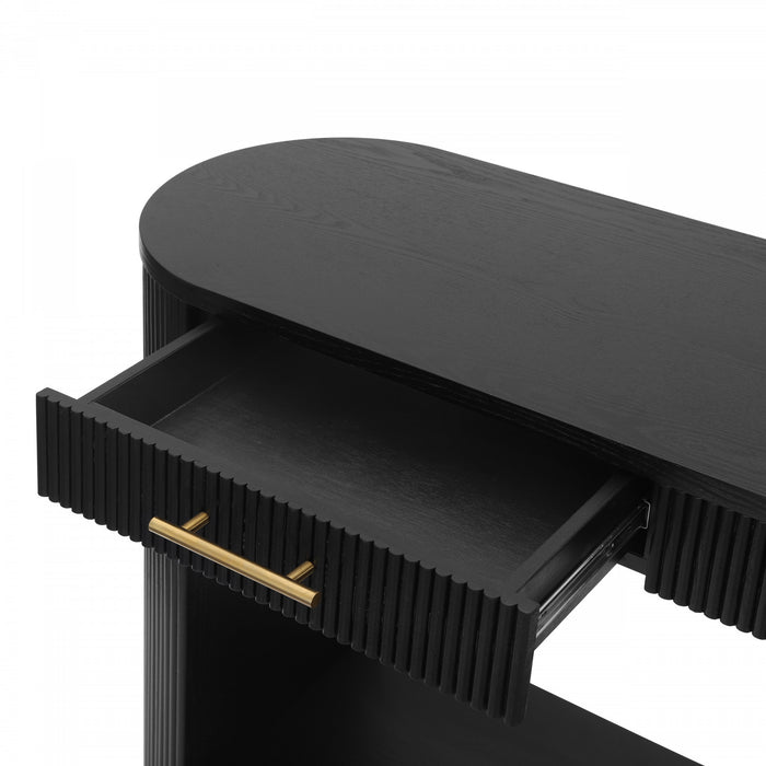 Console moderne Olivia 120 cm avec rangement et tiroirs - noire