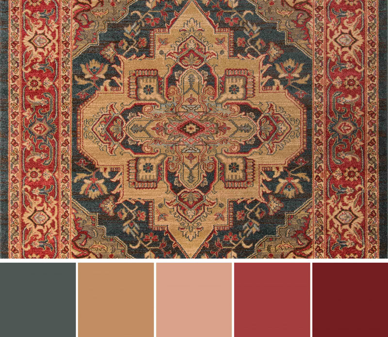 Tapis Traditionnel Lux 7'10\" x 9'10\" en Bleu