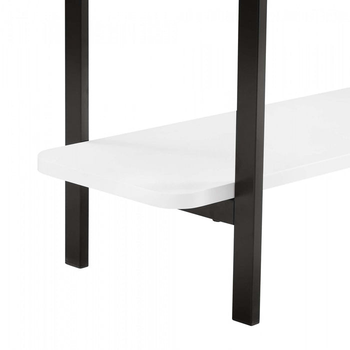 Console contemporaine moderne Celine 180 cm en blanc (2 etageres)