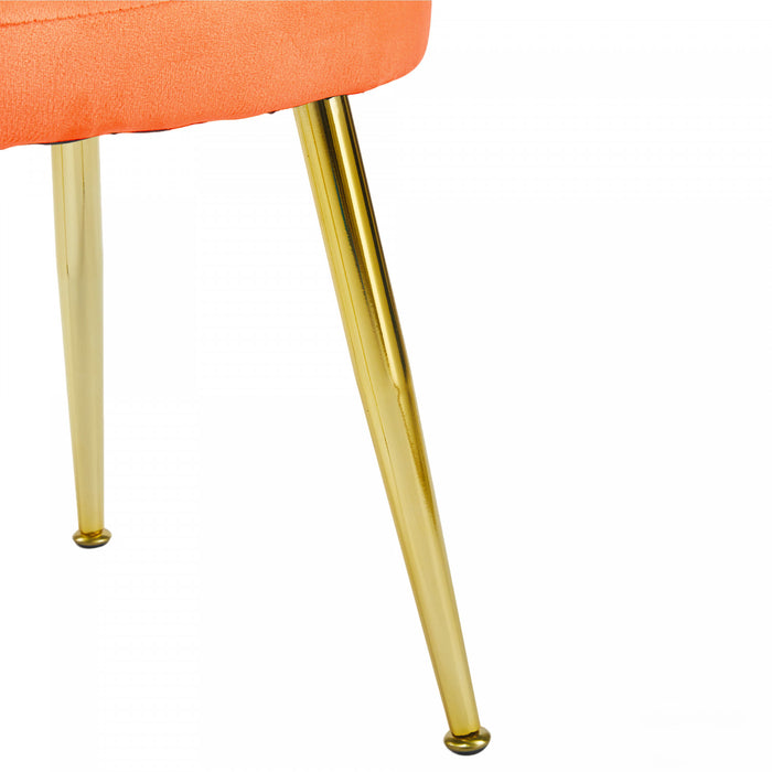 Lot de 2 chaises de salle a manger Lila en velours, couleur orange