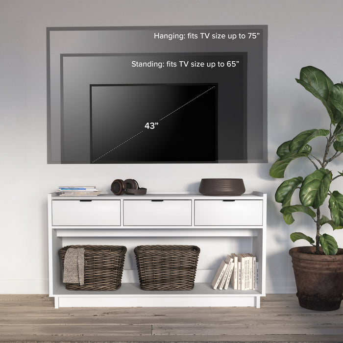 Console Simply Modern de Prepac à 3 tiroirs - noire