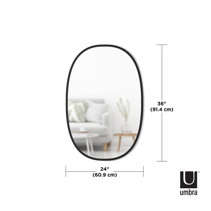 Miroir mural ovale Hub de Umbra de 24 po x 36 po - noir