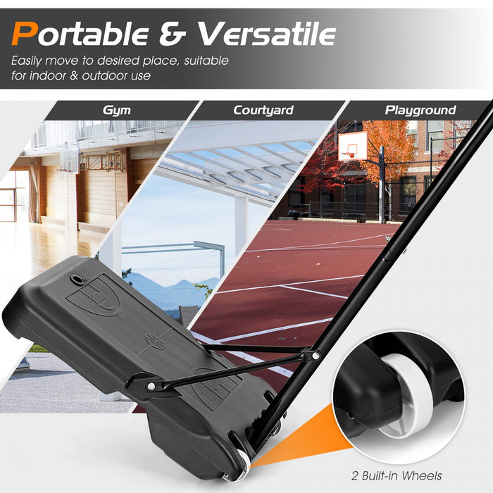 Support De Panier De Basket Reglable Pour Enfants De Marque Costway Avec Roues Et Panneau Incassable En Filet Durable