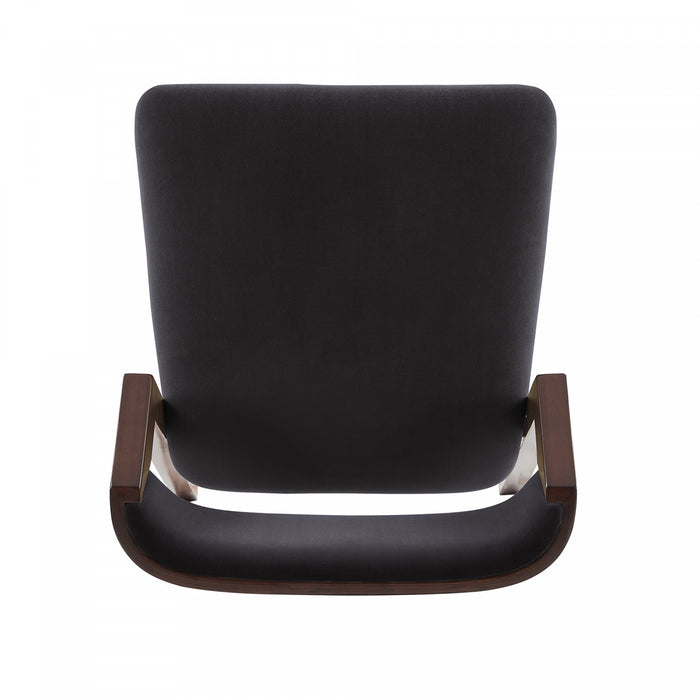 Tabouret de bar moderne Patricia en bois et tissu noir