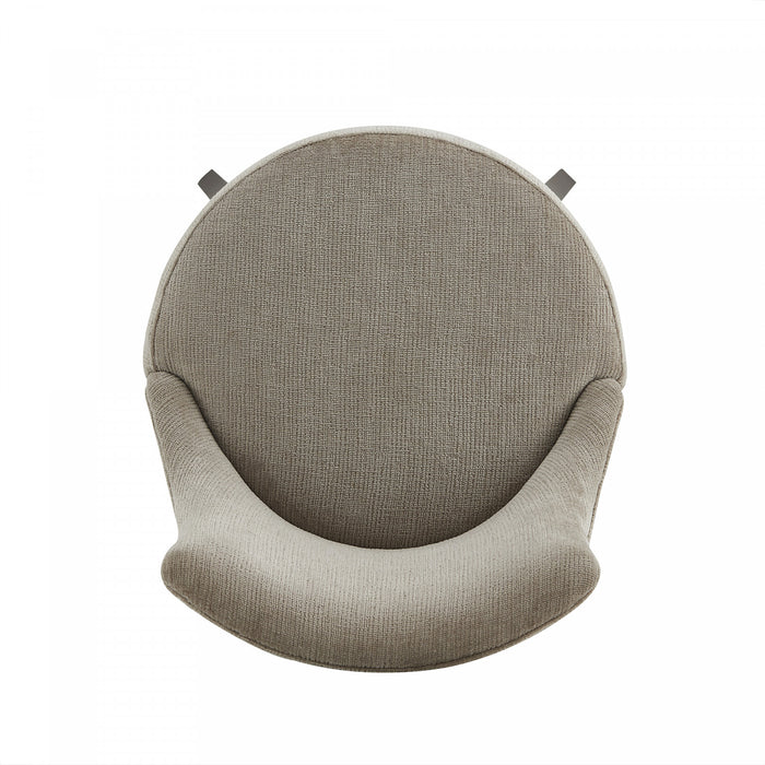 Tabouret de bar moderne en bois Lucia, rembourre en chenille taupe