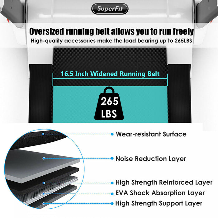 Tapis De Course Pliable 2,25cv Superfit Avec Haut-parleur Bluetooth