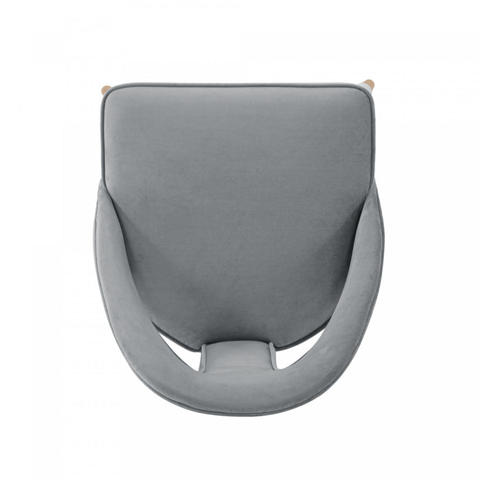 Chaise de salle a manger moderne Neda en velours gris - Lot de 2
