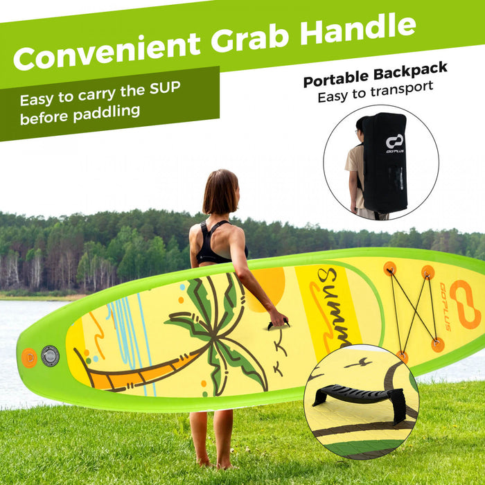 Petite Planche Gonflable De Sup Goplus, Planche De Pagaie Portable Avec Des Anneaux 5d