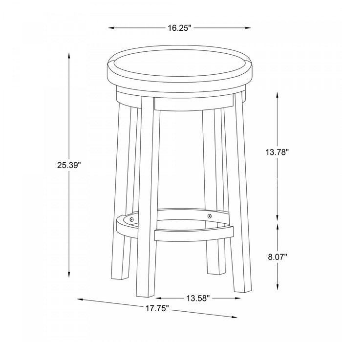 Tabouret Maya de hauteur comptoir en similicuir - noir