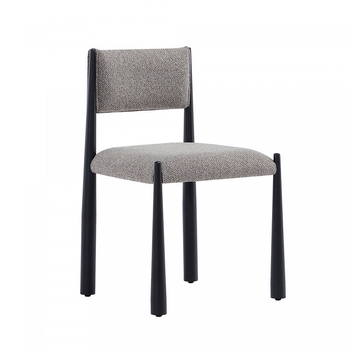 Chaise d’appoint en metal boucle Lennor style milieu du siecle, couleur champignon – Lot de 2