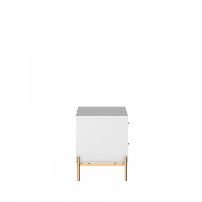 Table de nuit Jasper Moderne 25\" en blanc (2 tiroirs) - Lot de 2
