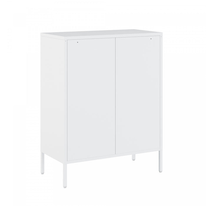 Armoire d’appoint moderne Naomi 32\" en metal blanc