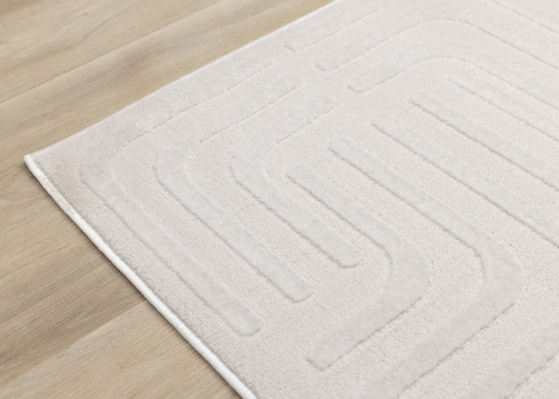 Tapis a motifs de treillis orientaux creme beige Leonardo, 6'7\" x 9'6\"