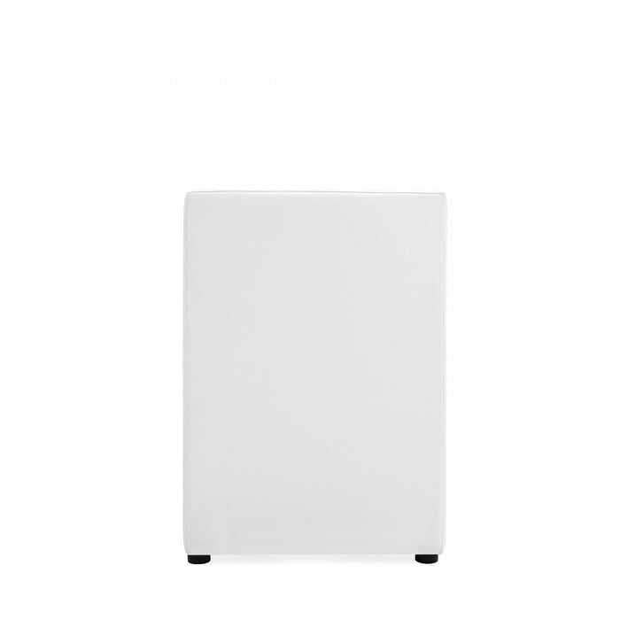 Fauteuil moderne en cuir vegetalien blanc Anna Square - Lot de 2