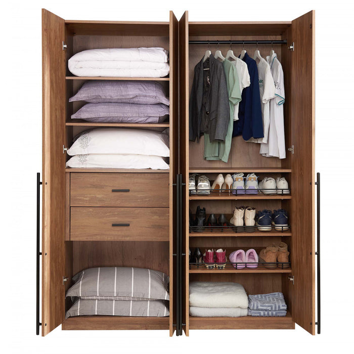 Armoire moderne Lee 2 pieces en brun dore