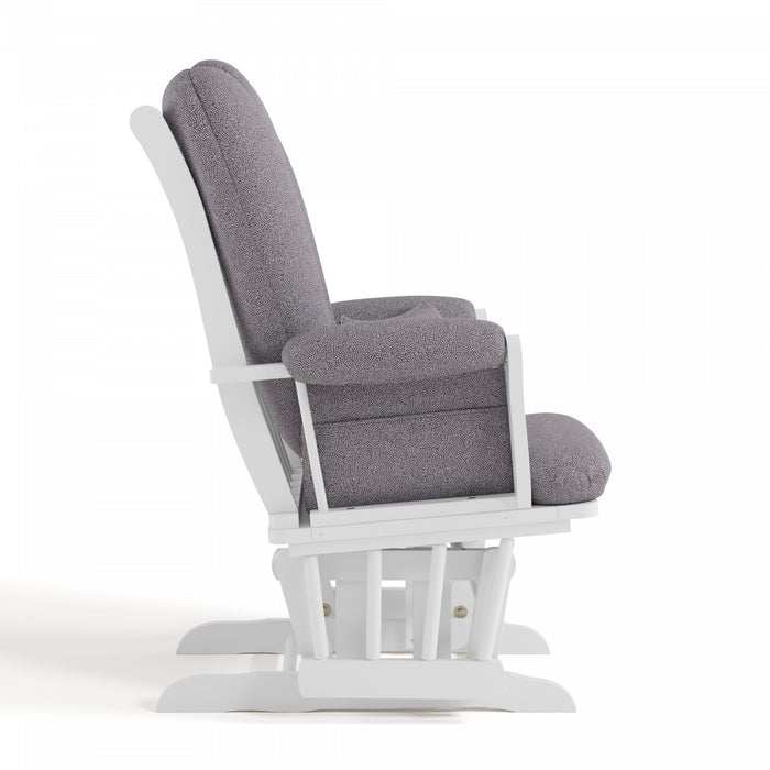 Storkcraft Tuscany Fauteuil bercant et pouf - Blanc avec gris swirl