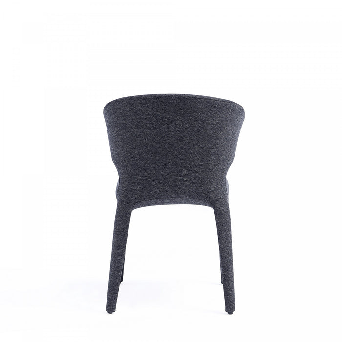 Chaise de salle a manger Conrad style milieu du siecle moderne, rembourree, noire – Lot de 4