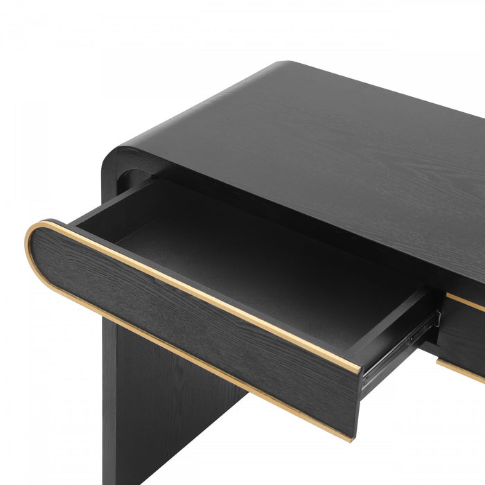 Console en bois Olivia 120 cm avec tiroirs - noire