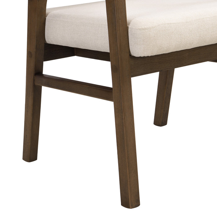 Liam Ensemble de 2 chaises de salle a manger confortables avec dossier en rotin et structure en bois de caoutchouc, noyer