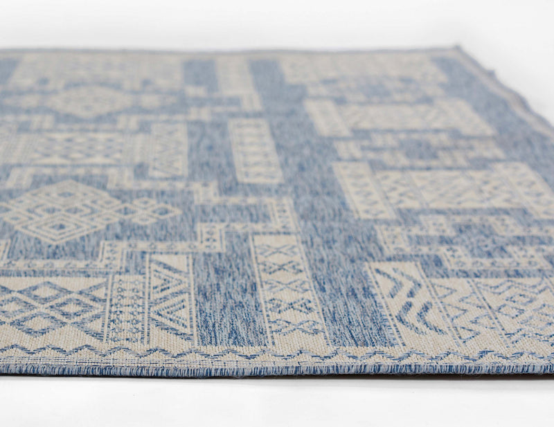 Tapis Transitionnel Nyra 5'3\" x 7'0\" en Bleu