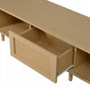 Lucas TV Stand Media Console with Rattan Drawer and Sliding Doors,Natural | Lucas meuble TV – meuble multimedia avec tiroir en rotin et portes coulissantes, finition naturelle