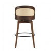 Calvin Indoor Counter Height Swivel Bar Stool Set of 4 with Ergonomic Backrest,Walnut | Calvin – Lot de 4 tabourets de bar de hauteur comptoir pivotants pour interieur avec dossier ergonomique, finition noyer