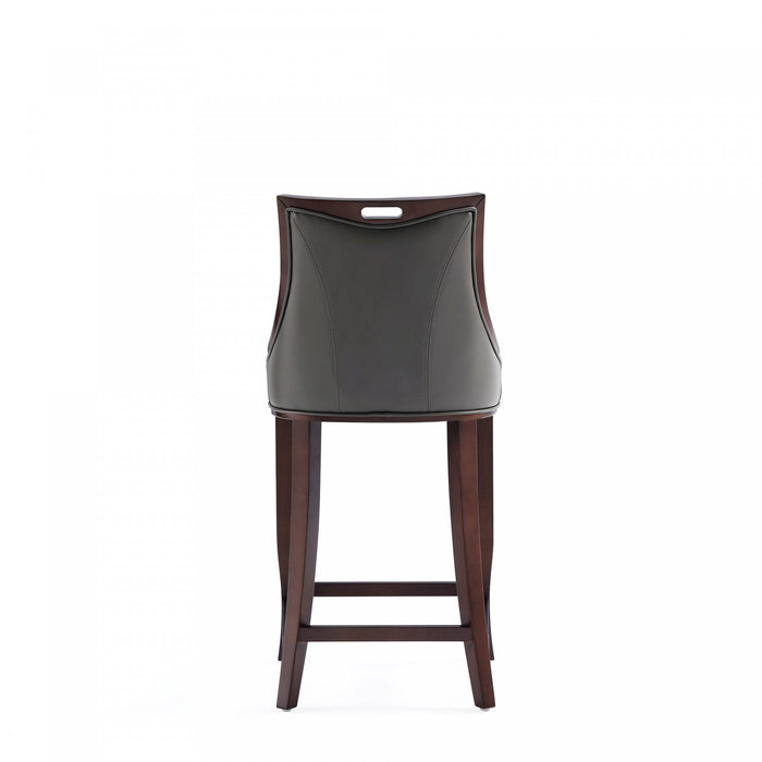 Tabouret de bar en bois traditionnel Emperor avec assise rembourree, graphite – Lot de 2