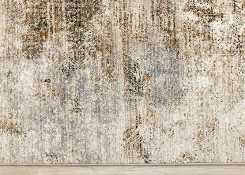 Carpette Sydney beige, grise et crème à motif vieilli - 7 pi 10 po x 10 pi 2 po