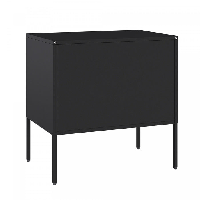 Armoire d’appoint moderne Ava 24\" en metal noir