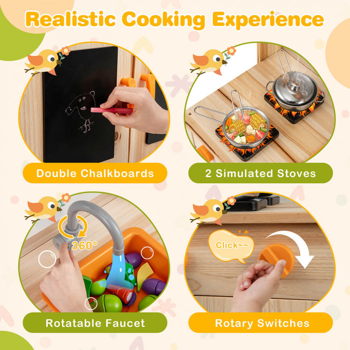 Costway Cuisine De Boue Pour Enfants Avec Des Pots De Plantation Cuisinieres Evier Amovible Panneau Acrylique