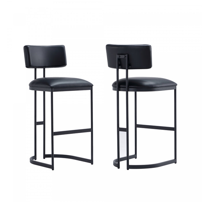 Tabouret de bar moderne contemporain Juno en metal noir
