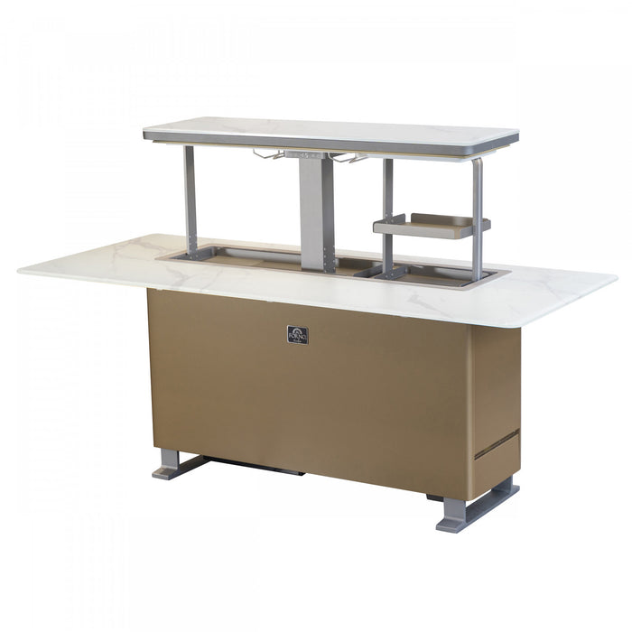 Table de bar intelligente Elevato blanche, refrigerateur et congelateur de 5,3 pi³-FBTFR7037-72WHT