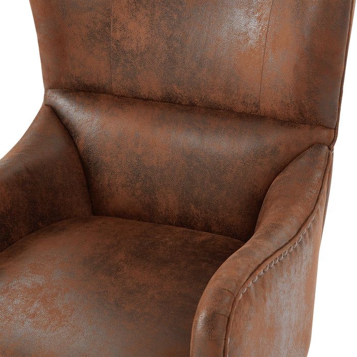 Havenwood Fauteuil d'Appoint HI-BACK a Clous Decoratifs, Brun