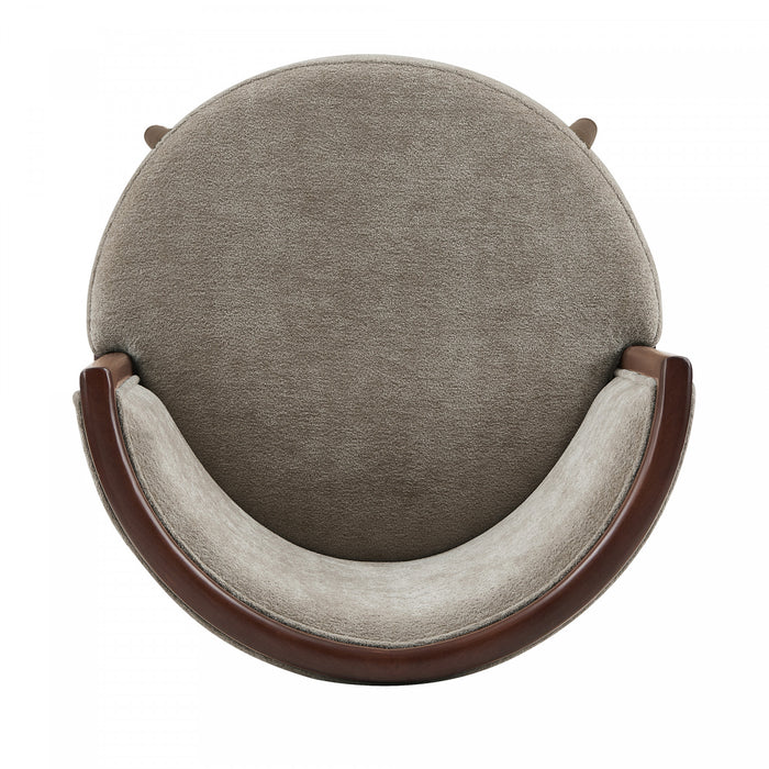 Tabouret de comptoir moderne en bois avec revetement en tissu, coloris colombe, Evalyn