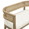 Rattan 47.5 Inch Rattan Upholstered Loveseat with Hand-Woven Backrest, Beige, Natural Ash | Rattan Causeuse Rembourree en Rotin 47.5 po avec Dossier Tisse Main, Beige, Frene Naturel