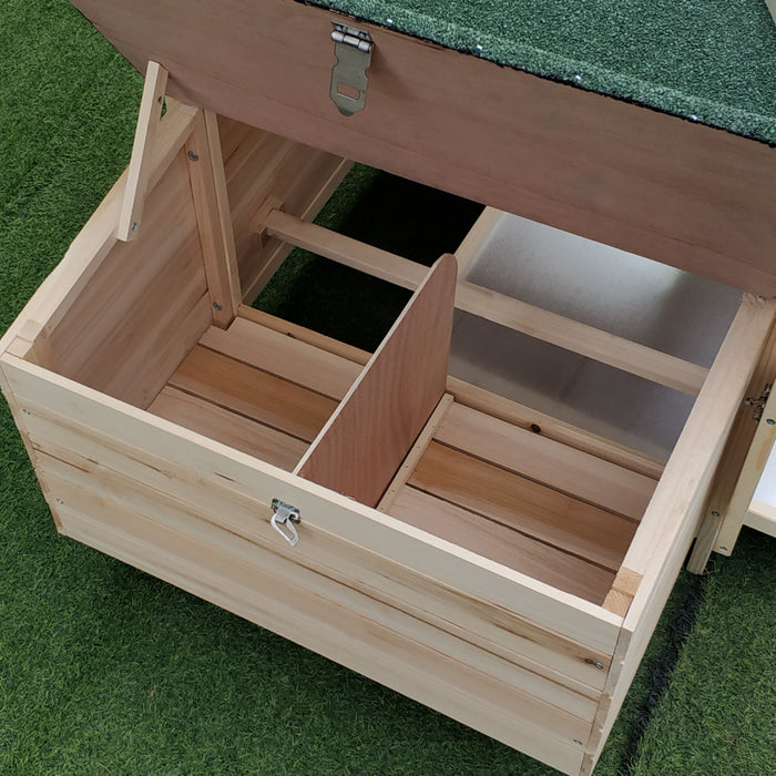Pawhut 77\" Poulailler Cage Lapin Clapier Volaille Exterieur Cour Avec Nichoir Aire De Jeux Naturel
