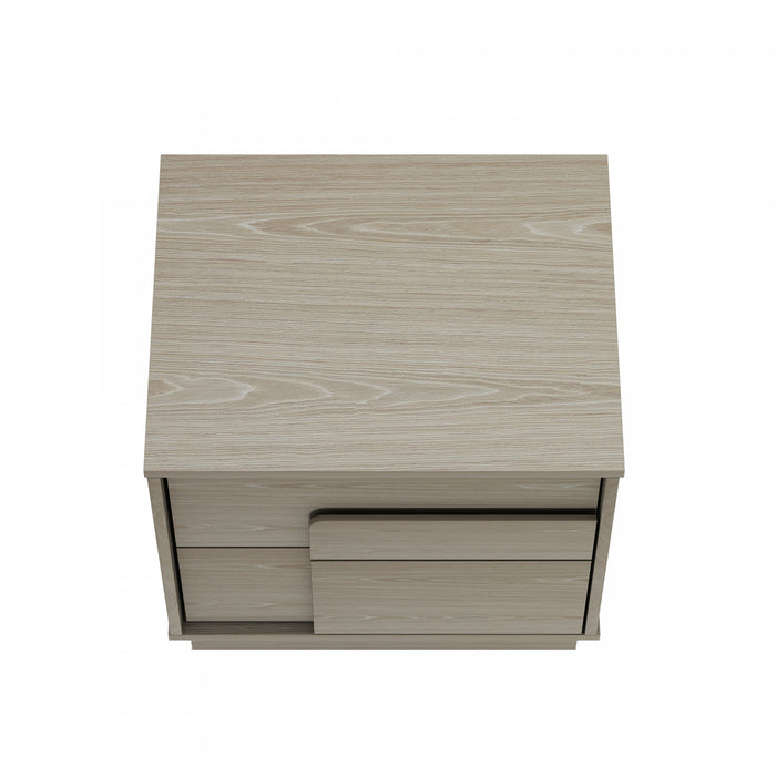 Table de nuit Horizon Modern 56 cm en chene blanchi (2 tiroirs)