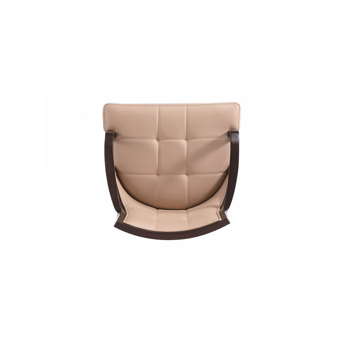 Chaise de salle a manger traditionnelle en bois avec assise rembourree Fifth Avenue, couleur beige - Lot de 2