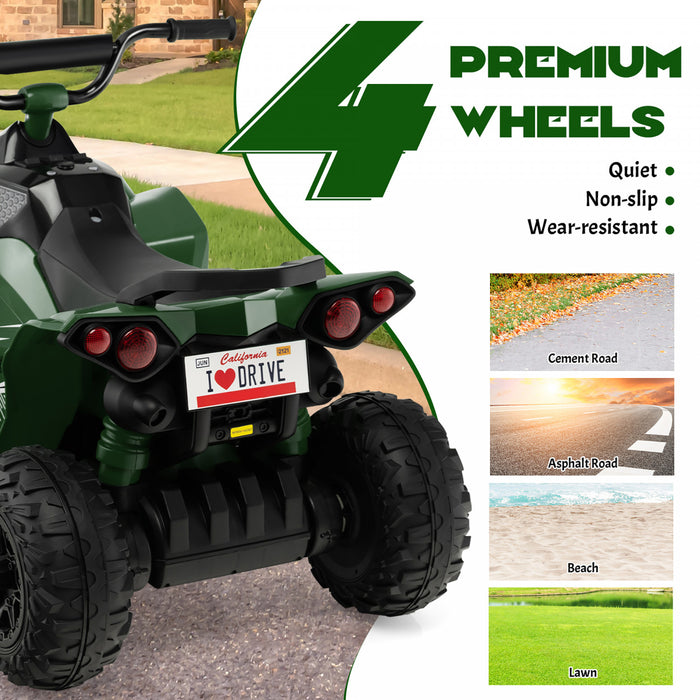 Costway 12v Batterie Alimentee Enfants Rouler Sur Atv Electrique 4 Roues Quad Car Avec Mp3 & Lumiere