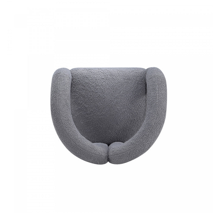 Fauteuil lounge Darian moderne en boucle gris - Lot de 2